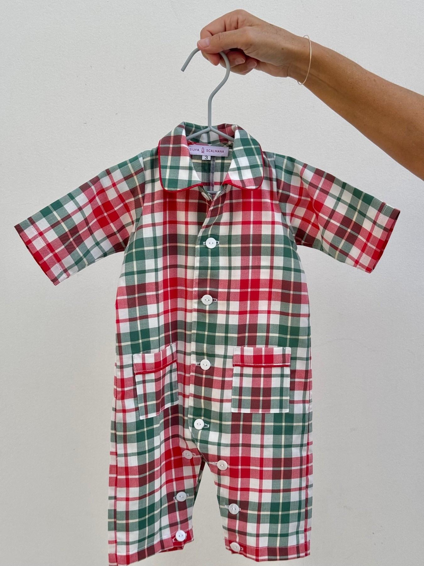 TUTINA BEBE' IN FLANELLA SCOZZESE VERDE/ROSSO TBFLSCOZZ VERDEROSSO SILVIA SCALMANA 