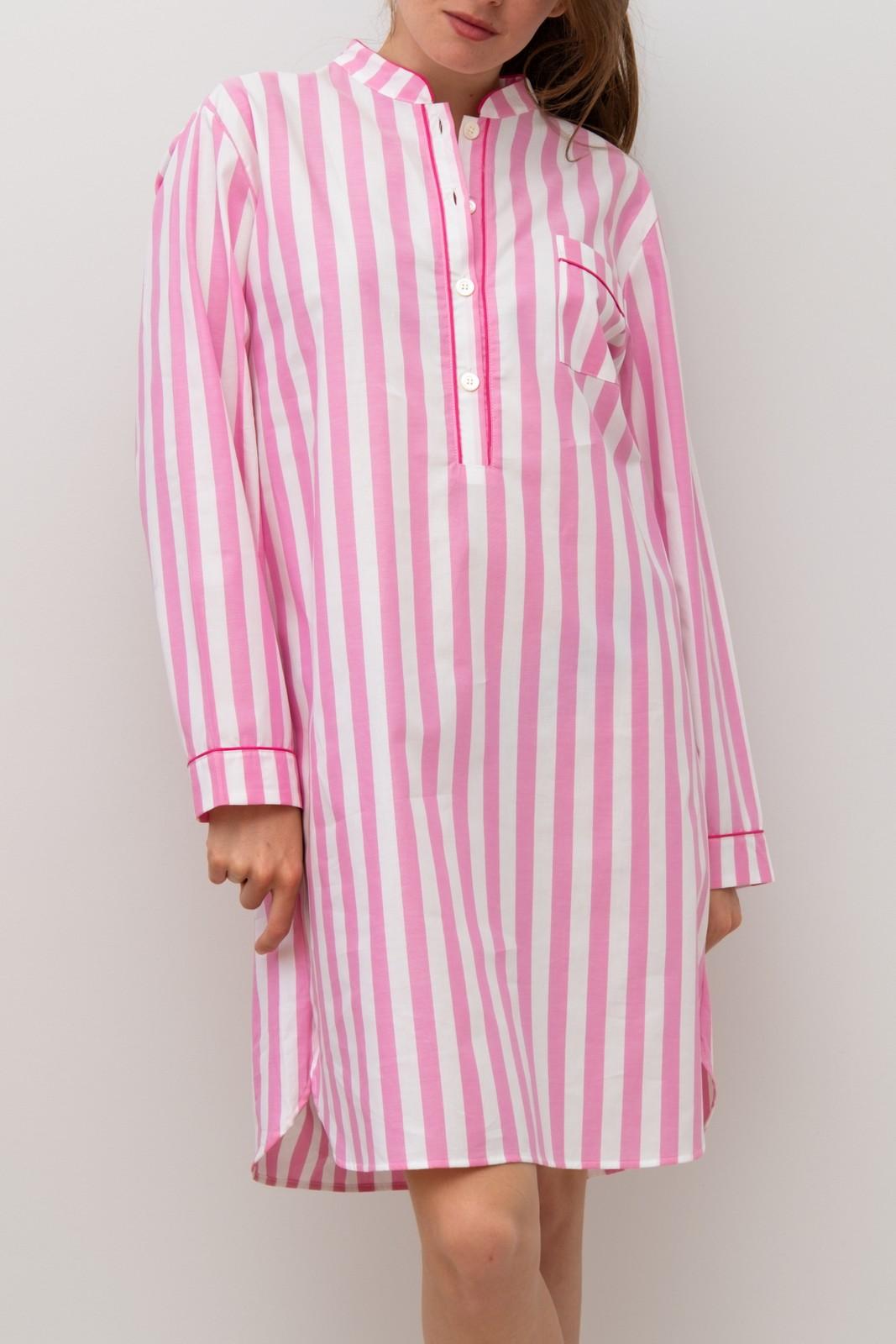 CAMICIA DA NOTTE MANICHE LUNGHE TAGLIATELLA FRAGOLA PROFILO LAMPONE NLDPTAG FRGLAM SILVIA SCALMANA 