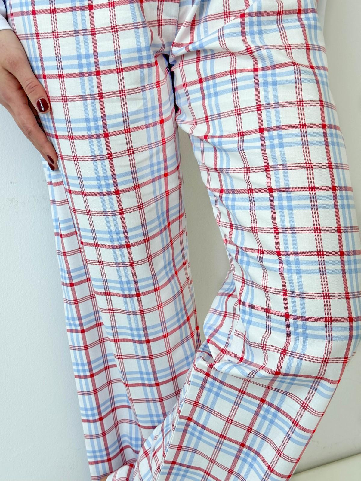 PANTALONI DONNA SCOZZESE AZZURRO/ROSSO PADFSCO AZZ SILVIA SCALMANA 