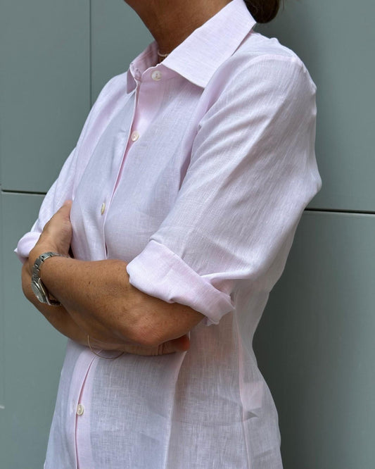 CAMICIA DONNA LINO ROSA