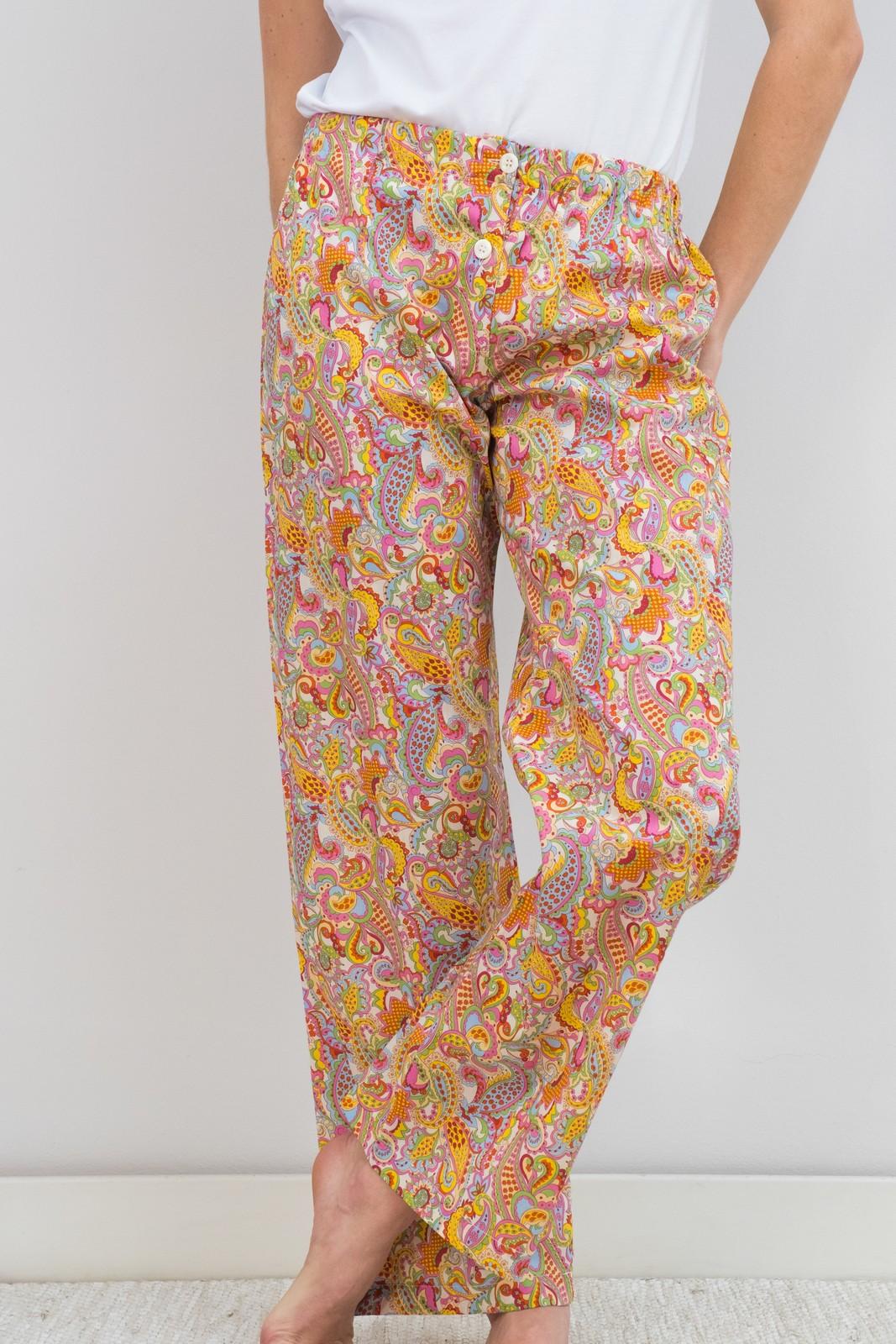 PANTALONI LIBERTY DONNA MR PAISLEY GIALLO PADL MRPAISLEYGIALLO SILVIA SCALMANA 