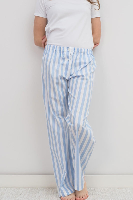 PANTALONI POPELINE DONNA TAGLIATELLA AZZURRA PADPTAG AZZ SILVIA SCALMANA 