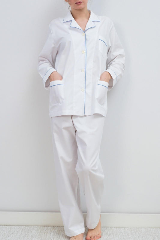 COMPLETO DONNA OXFORD BIANCO PROFILO AZZURRO CODOUNI BIAAZZ SILVIA SCALMANA 