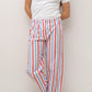 PANTALONI POPELINE DONNA TAGLIATELLA MISTA AZZURRO/ROSSO PADP AZZROS SILVIA SCALMANA 