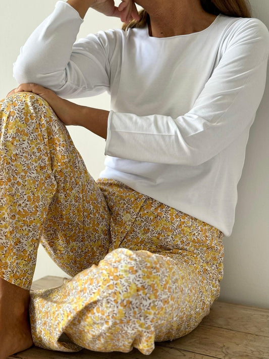 PANTALONI LIBERTY DONNA "WILTSHIRE" PDLIB WILTSHIREGIALLO SILVIA SCALMANA 