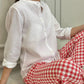 CAMICIA COREANA DONNA IN LINO BIANCO CKDIUNI BIA SILVIA SCALMANA 