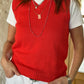GILET DONNA COTONE ROSSO