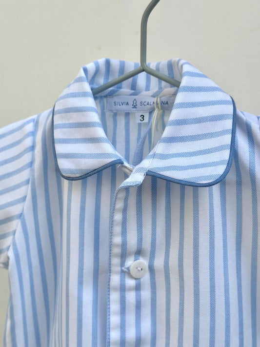TUTINA BEBE' IN FLANELLA RIGA AZZURRA TBFLRIGAAZZ AZZURRO SILVIA SCALMANA 