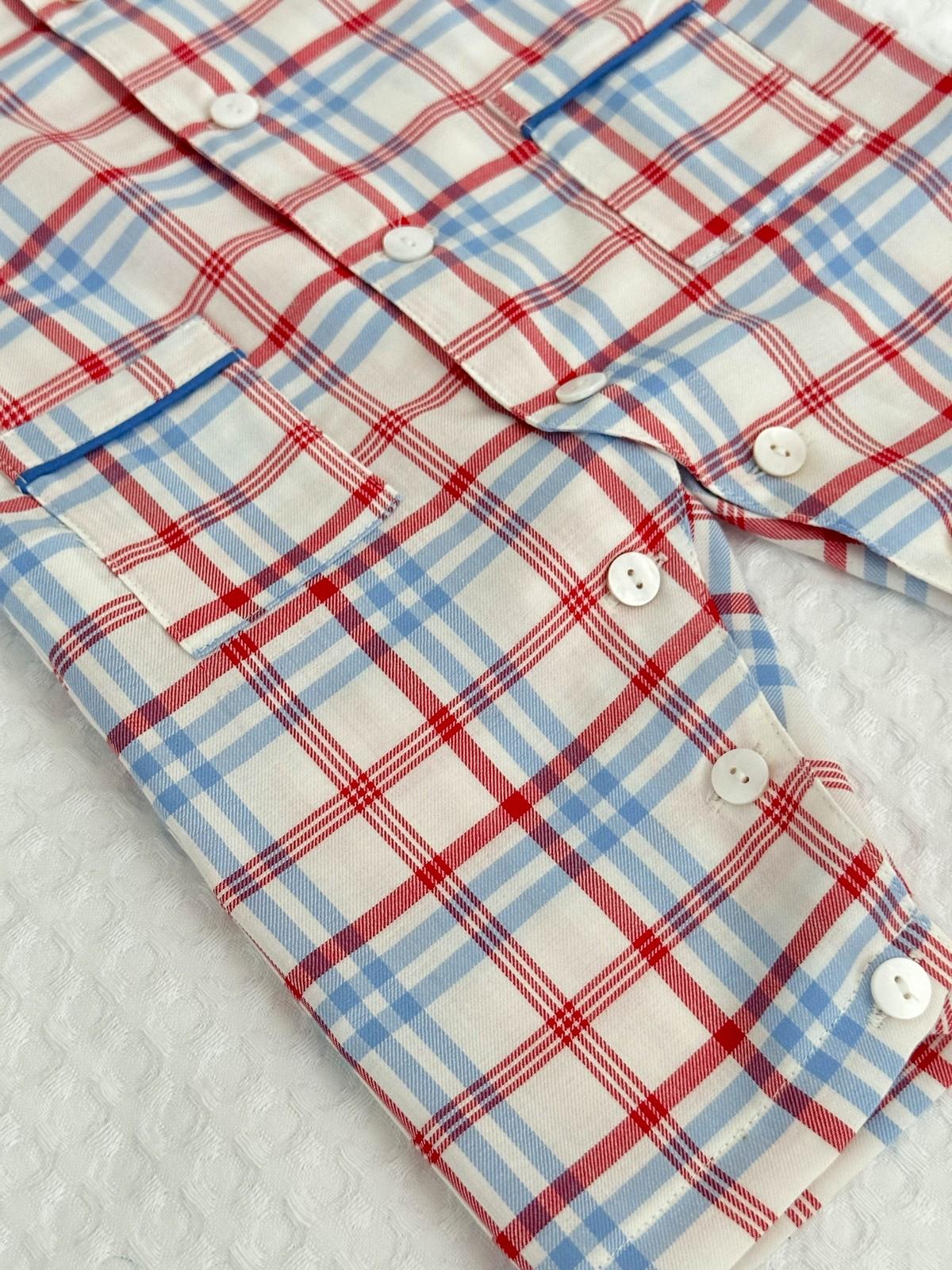 TUTINA SCOZZESE AZZURRO/ROSSO TUBFSCO AZZAZO SILVIA SCALMANA 