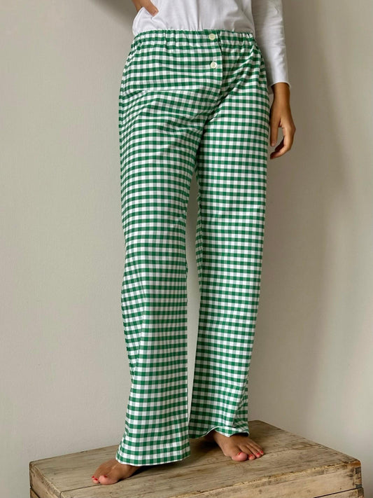 PANTALONI DONNA FLANELLA QUADRO VERDE PDFL QVERDE SILVIA SCALMANA 