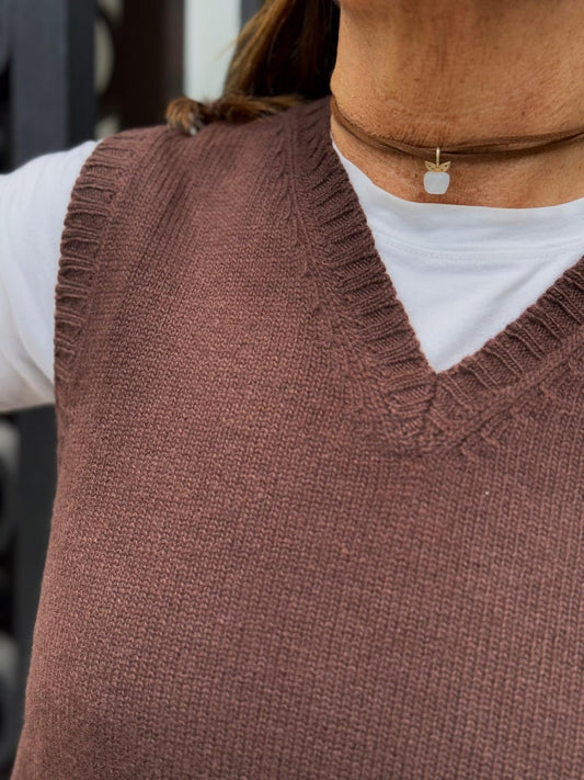 GILET DONNA IN LANA "CASTAGNA"