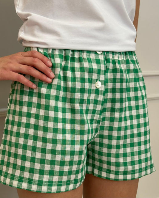 SHORTS DONNA LINO QUADRO VERDE SHDIQDR VER SILVIA SCALMANA 