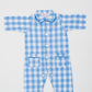 TUTINA POPELINE QUADRONE AZZURRO PROFILO AZZURRO TUBPQDR AZZAZO SILVIA SCALMANA 