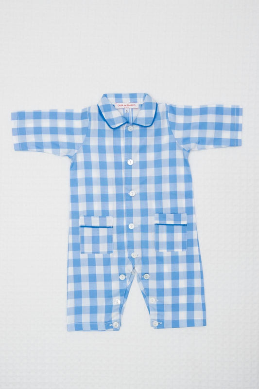 TUTINA POPELINE QUADRONE AZZURRO PROFILO AZZURRO TUBPQDR AZZAZO SILVIA SCALMANA 