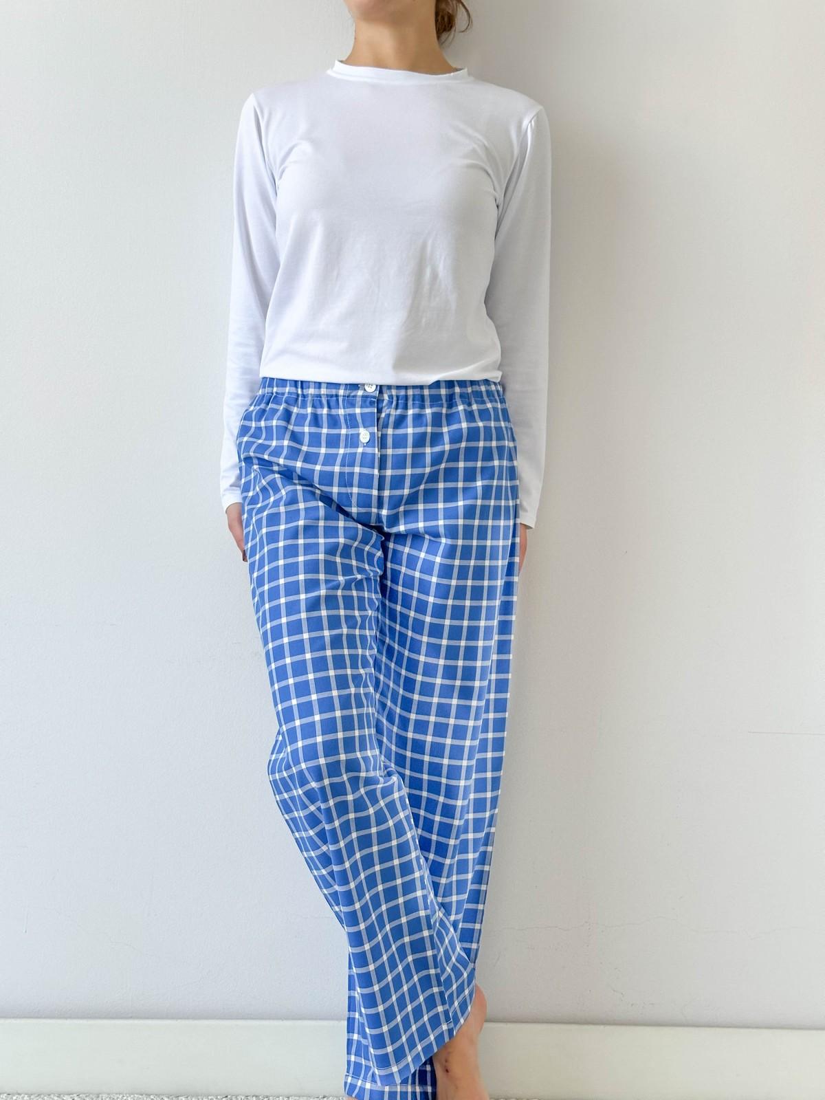 PANTALONI DONNA FINESTRATO FONDO BLUETTE PADFFIN BLU SILVIA SCALMANA 
