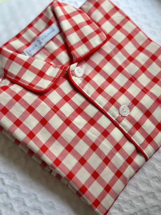 PIGIAMA BAMBINO IN FLANELLA FINESTRATO ROSSO