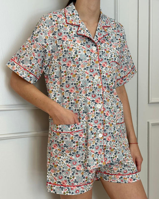 PIGIAMA DONNA LIBERTY CORTO "BETSY" AZZURRO