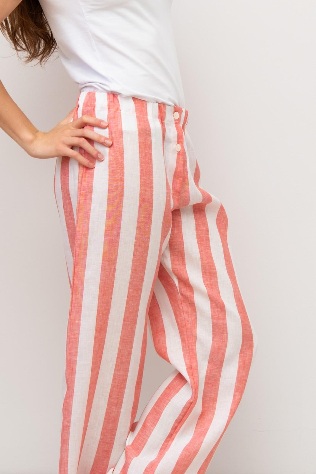 PANTALONI LINO PAPPARDELLA CORALLO PADIPAP COR SILVIA SCALMANA 