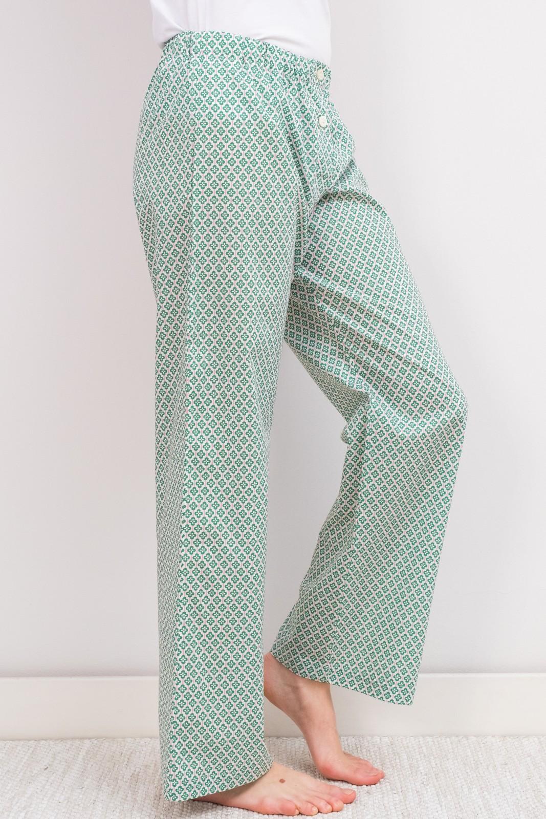 PANTALONI LIBERTY DONNA CLOVER FIELDS VERDE PADL CLOVERVERDE SILVIA SCALMANA 