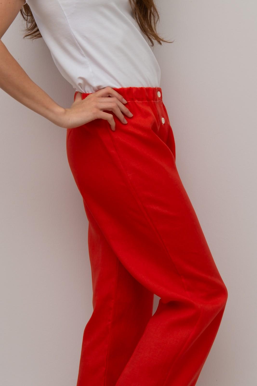 PANTALONI LINO UNITO CORALLO PADIUNI COR SILVIA SCALMANA 