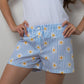 SHORTS DONNA RIGA AZZURRA STAMPA MARGHERITE SHDPSTA MARGHE SILVIA SCALMANA 
