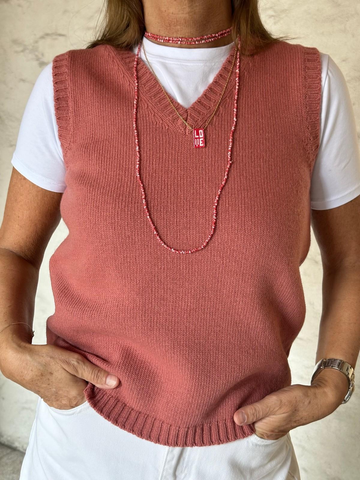 GILET DONNA LANA ROSA CRETA GILTD LROSACRETA SILVIA SCALMANA 