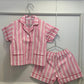 PIGIAMA CORTO BAMBINO RIGONE ROSA PROFILO ROSSO CCBPRGO RSAROS SILVIA SCALMANA 
