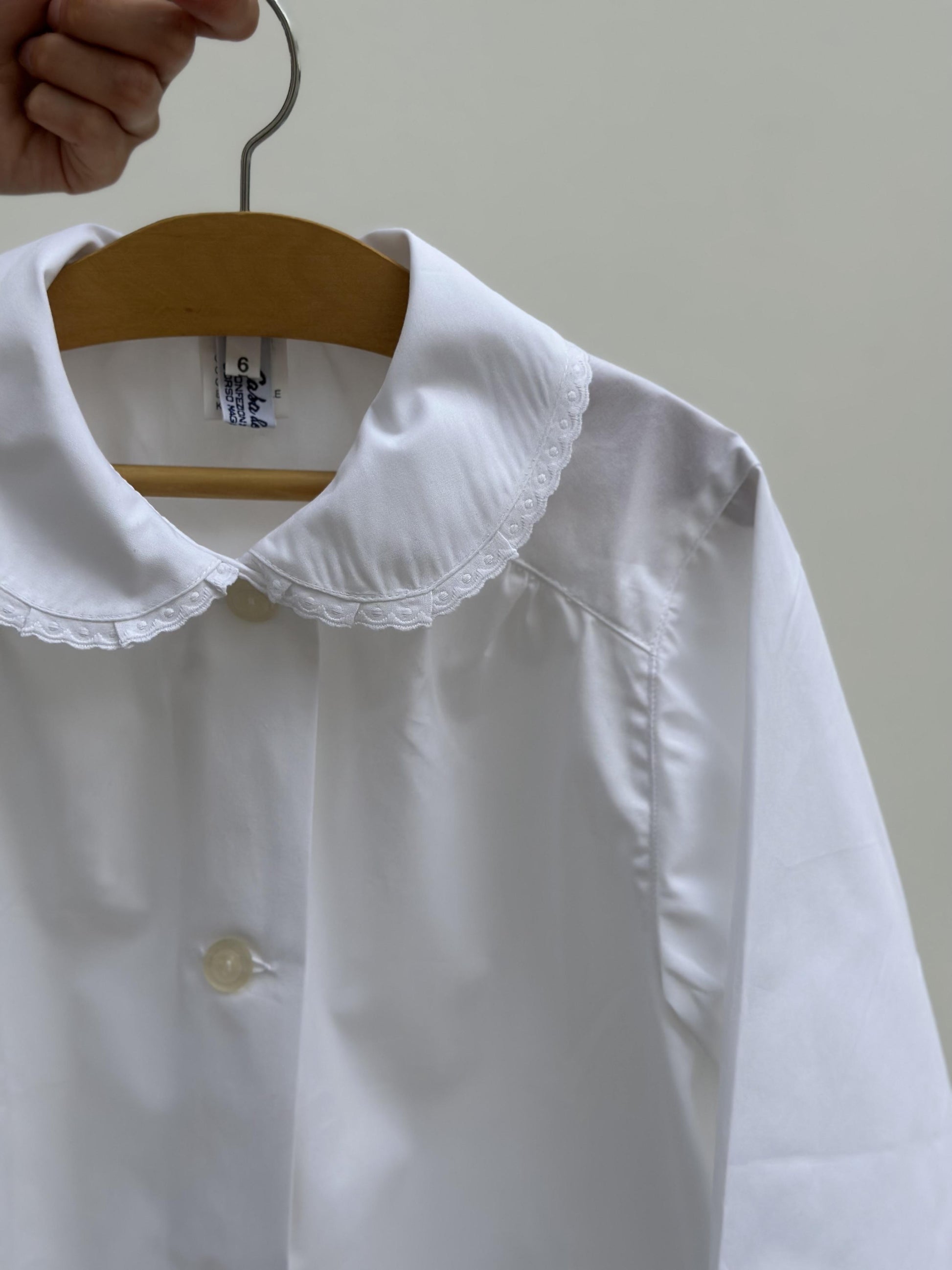 GREMBIULE SCUOLA BIANCO CON PIZZO GREMBIULE PIZZO BIANCO CASA DEL BIANCO 