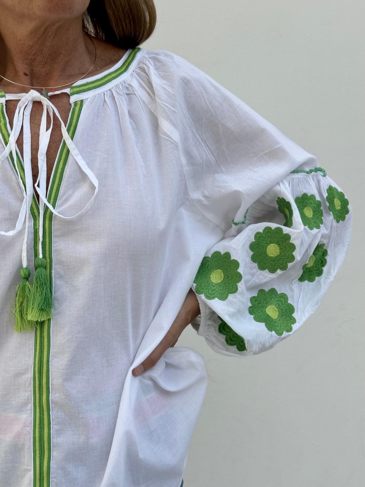 CAMICIA FIORE VERDE FIORE VERDE CASA DEL BIANCO 