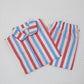 COMBPLETO BAMBINO TAGLIATELLA MISTA AZZURRO/ROSSO PRFILO AZZURRO COBPAZZ ROSAZZ SILVIA SCALMANA 