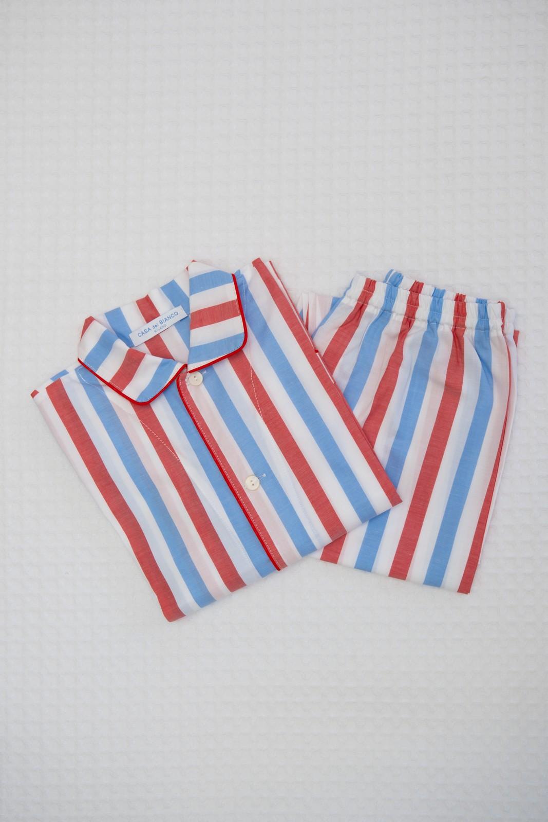 COMBPLETO BAMBINO TAGLIATELLA MISTA AZZURRO/ROSSO PRFILO AZZURRO COBPAZZ ROSAZZ SILVIA SCALMANA 