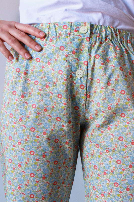 PANTALONI LIBERTY DONNA "MICHELLE" AZZURRO PDLIB MICHELLEAZZURRO SILVIA SCALMANA 