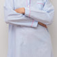 CAMICIA DA NOTTE MANICHE LUNGHE BASTONCINO AZZURRO PROFILO FRAGOLA NLDPBAS AZZFRG SILVIA SCALMANA 