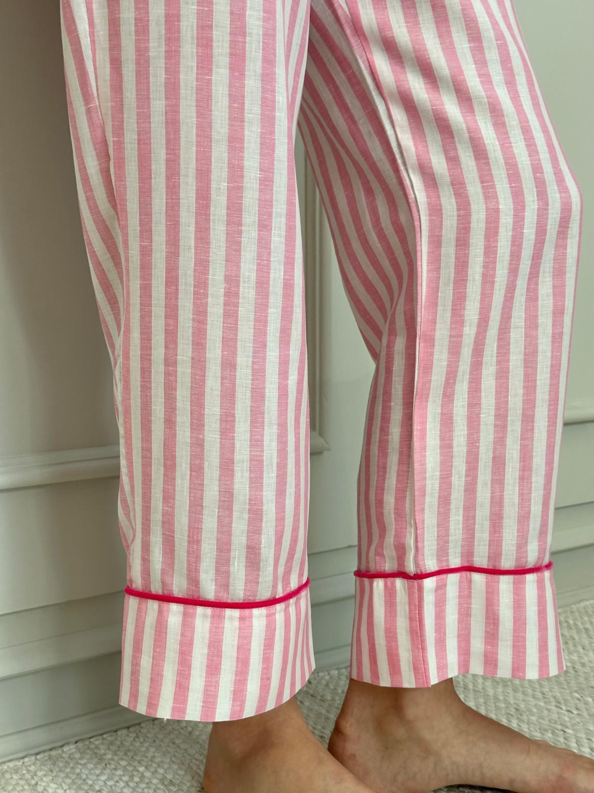PIGIAMA DONNA IN LINO TAGLIATELLA FRAGOLA PROFILO FRAGOLA CODITAG FRGFRG SILVIA SCALMANA 