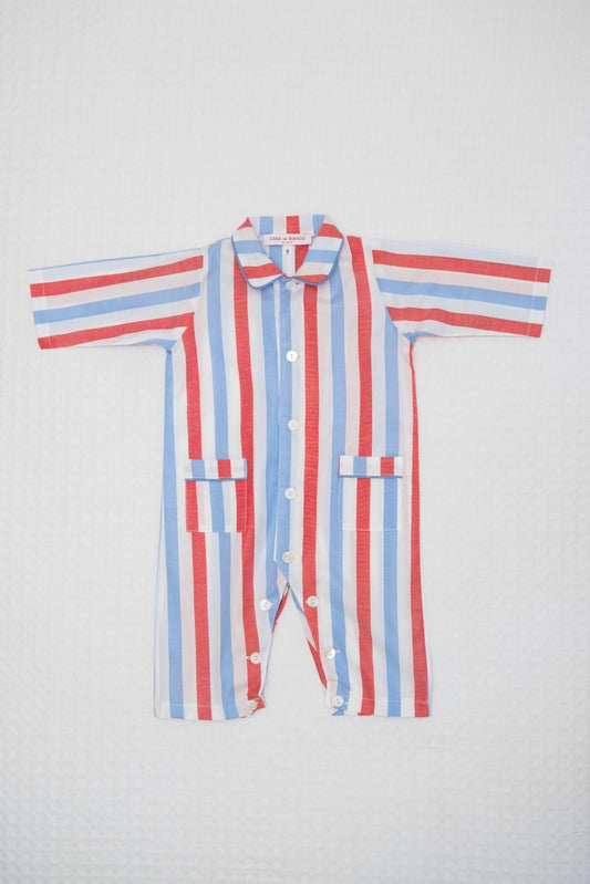 TUTINA POPELINE TAGLIATELLA MISTA AZZURRO/ROSSO PROFILO AZZURRO TUBPAZZ ROSAZZ SILVIA SCALMANA 