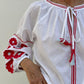 CAMICIA FIORE ROSSO FIORE ROSSO CASA DEL BIANCO 