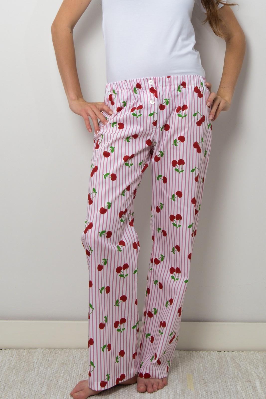 PANTALONI DONNA RIGA FRAGOLA STAMPA CILIEGIA PADPSTA GILIEGIA SILVIA SCALMANA 