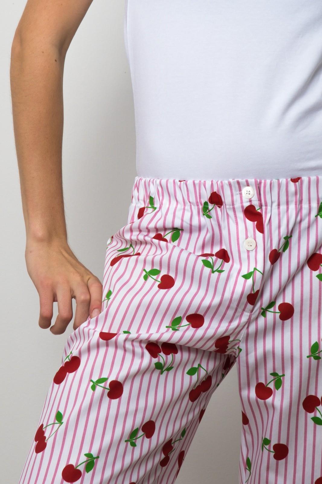 PANTALONI DONNA RIGA FRAGOLA STAMPA CILIEGIA PADPSTA GILIEGIA SILVIA SCALMANA 