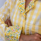 PIGIAMA DIONNA QUADRONE GIALLO CON DETTAGLI MRS STONELEY