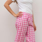 PANTALONI POPELINE DONNA QUADRONE FRAGOLA PADPQDR FRG SILVIA SCALMANA 