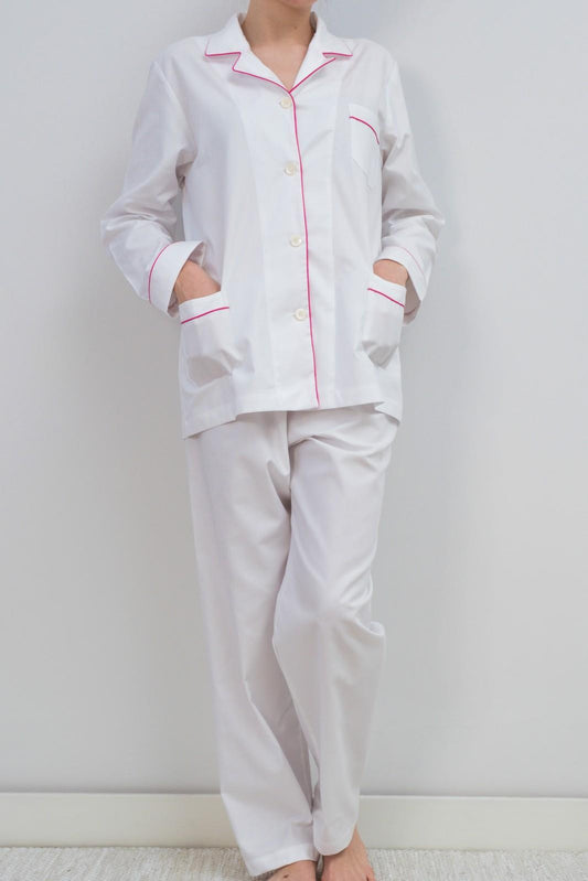 COMPLETO DONNA OXFORD BIANCO PROFILO LAMPONE CODOUNI BIALAM SILVIA SCALMANA 