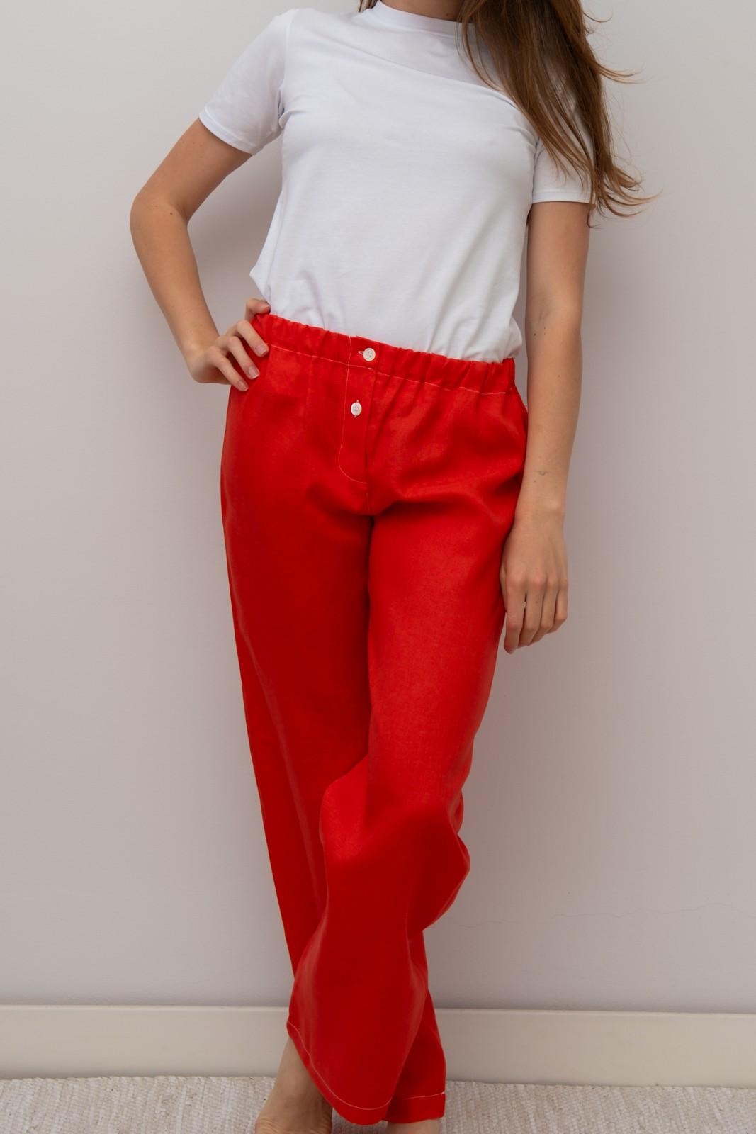 PANTALONI LINO UNITO CORALLO PADIUNI COR SILVIA SCALMANA 