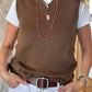 GILET DONNA COTONE MARRONE