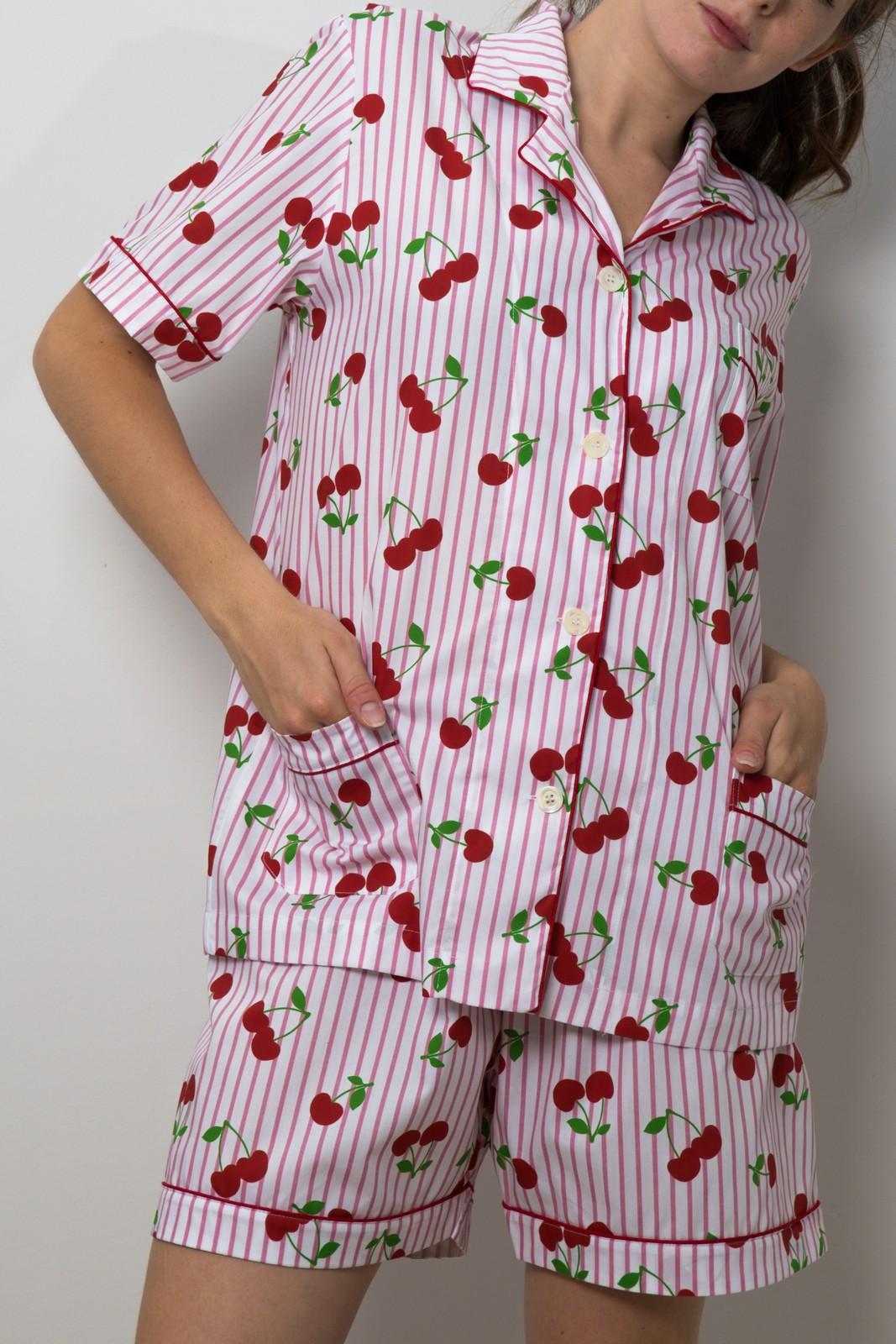 COMPLETO CORTO DONNA RIGA FRAGOLA STAMPA CILIEGIA CCDPSTA CILIEGIA SILVIA SCALMANA 