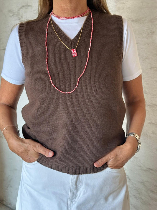 GILET DONNA LANA CACAO GILTD LCACAO SILVIA SCALMANA 