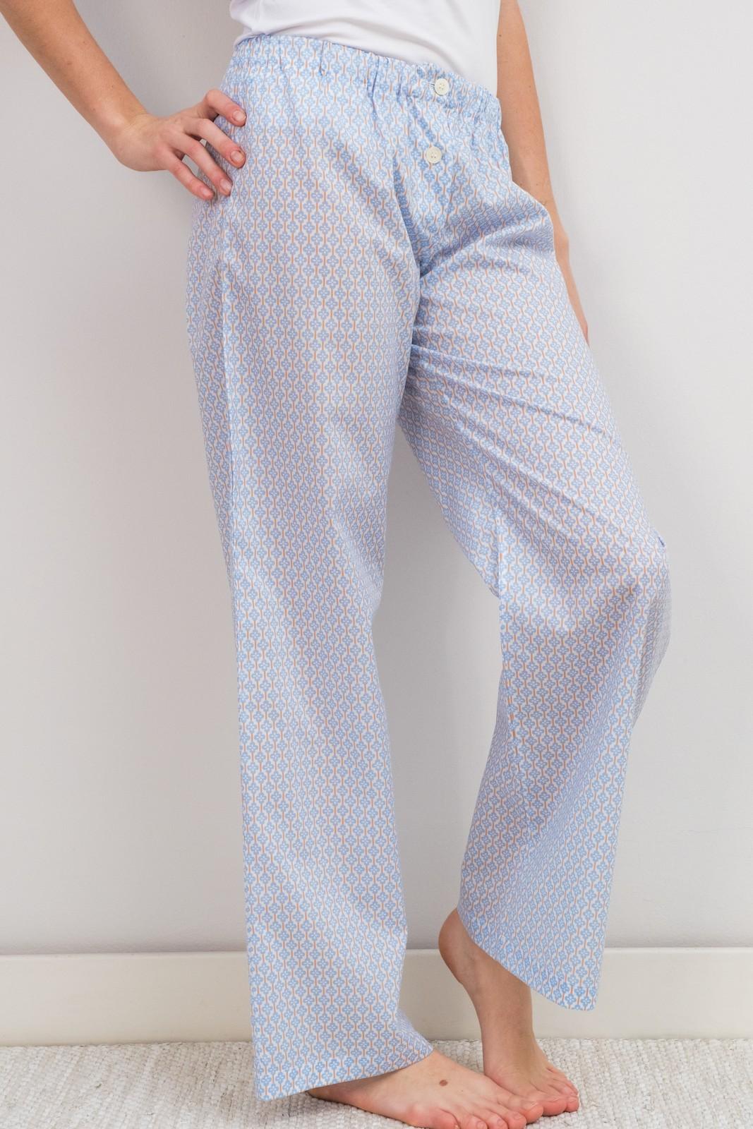 PANTALONI LIBERTY DONNA CLOVER FIELDS AZZURRO PADL CLOVERAZZURRO SILVIA SCALMANA 