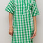 CAMICIA DA NOTTE MANICHE CORTE QUADRO PRATO PROFILO VERDE NCDPQDR VERVER SILVIA SCALMANA 