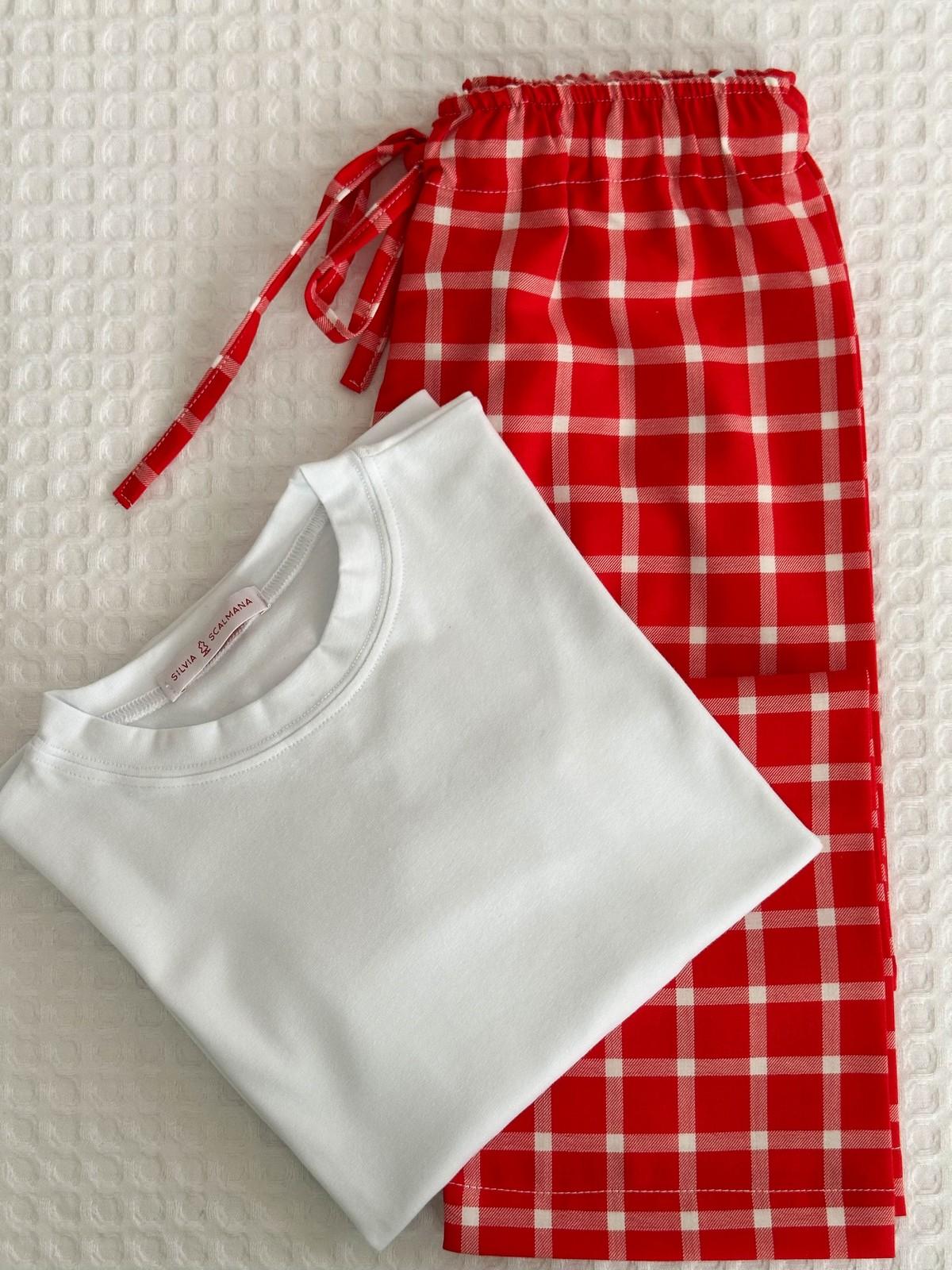 PANTALONI BIMBO FINESTRATO FONDO ROSSO PABFFIN ROS SILVIA SCALMANA 