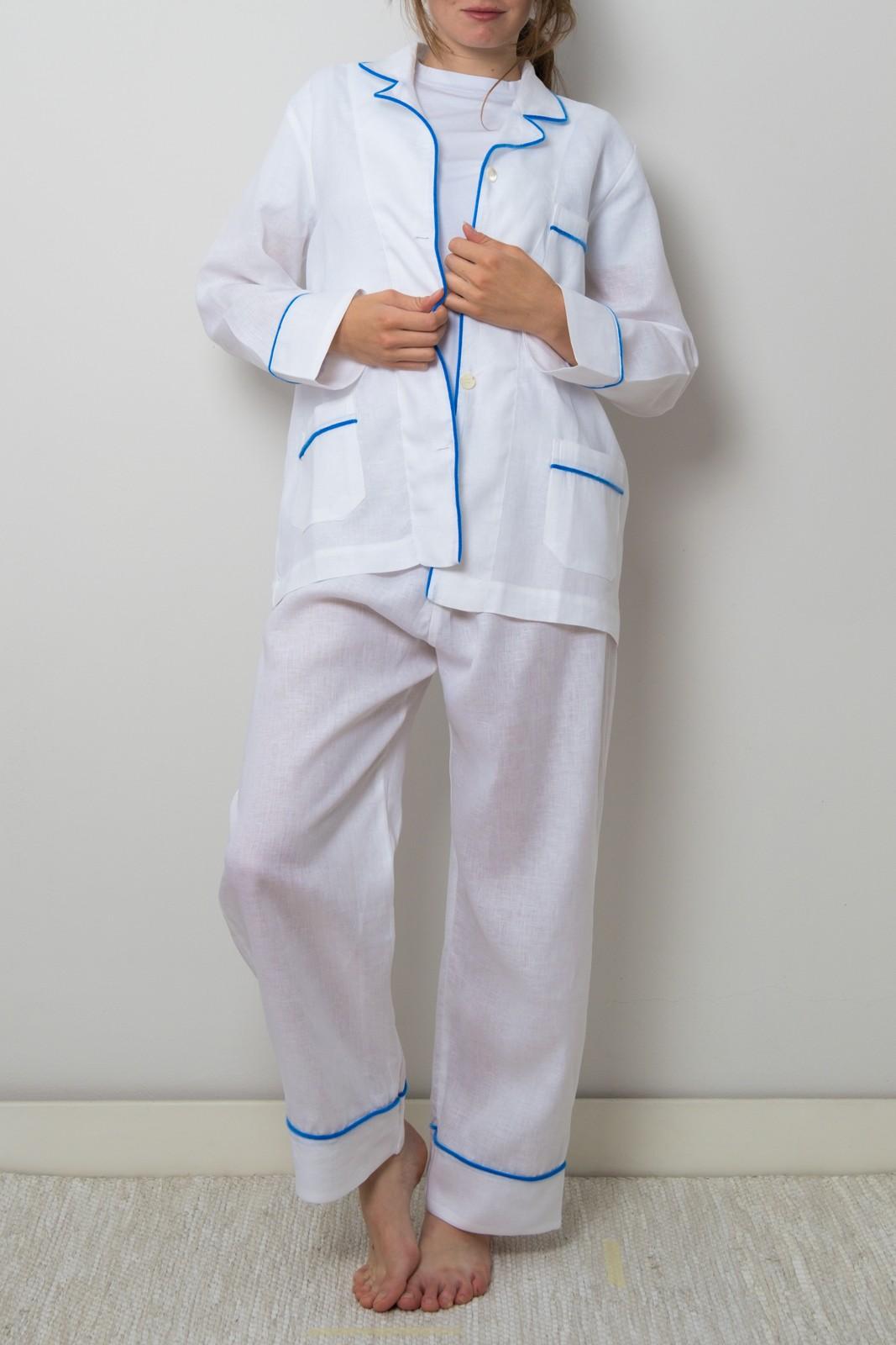 COMPLETO DONNA LINO UNITO BIANCO PROFILO BLUETTE CODIUNI BIABLU SILVIA SCALMANA 