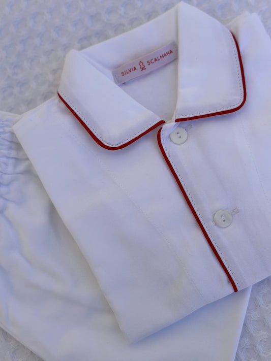 PIGIAMA BAMBINO IN FLANELLA BIANCO